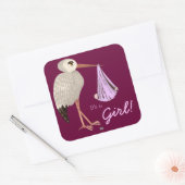 クラシック(ピンク) (ベビーシャワー) スクエアシール (封筒)