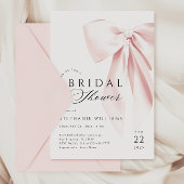 クラシック ピンク ボウ ブライダル シャワー 招待状