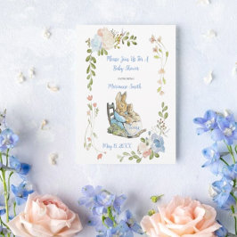 クラシック ピーターうさぎ ツインズ ベイビーシャワー 招待状