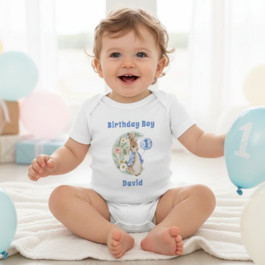 クラシック ピーター・ザ・ラビット 誕生日 ベビーボディスーツ