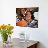 クラシック ファミリー モノグラム フォト & ネーム 箔ポスター (レイダウン (キッチン))