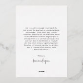 クラシック フォト エレガント 新婚 クリスマス 箔シーズンカード (裏面)