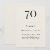 クラシック・フォレスト＆リネンの70歳の誕生日お祝い 招待状 (正面/裏面)