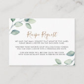 クラシック フォーマル グリーン リーフ ウェディング レシピ リクエスト エンクロージャーカード (正面)