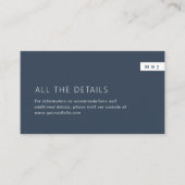 クラシック フォーマル ネイビーブルー モノグラム ウェディング 詳細 エンクロージャーカード (正面)