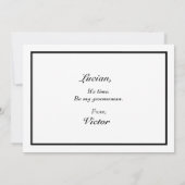 クラシック フォーマル ブラック ホワイト ベストマン プロポーズ カード (裏面)