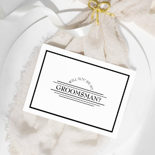 クラシック フォーマル ブラック ホワイト groom プロポーズ カード