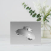クラシック フライング ソーサー BW ポストカード (スタンド正面)