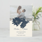 クラシック フラワーフォト セーブ・ザ・デート インビテーション (スタンド正面)