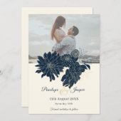 クラシック フラワーフォト セーブ・ザ・デート 招待状 (正面/裏面)