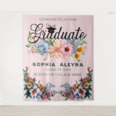 クラシック フラワー ガーデン 卒業式 タペストリー (正面)