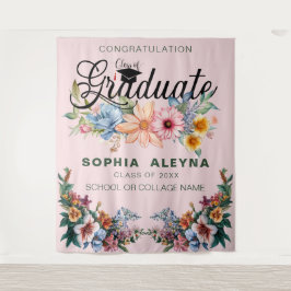 クラシック フラワー ガーデン 卒業式 タペストリー