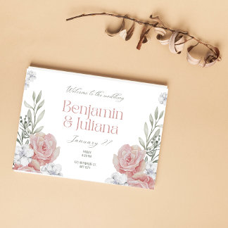 クラシック フラワー シンプル エレガント 招待状