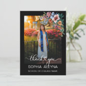 クラシック フラワー フォト 卒業 ありがとう カード (スタンド正面)
