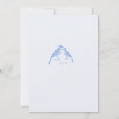 クラシック フレンチ ブルー 花柄 ウェディング 招待状 (裏面)