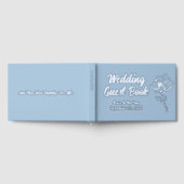 クラシック フレンチ ブルー 花柄 スケッチ フォイル ゲストブック (全面)