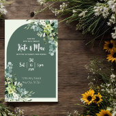 クラシック フローラル ミント 結婚式招待状 招待状