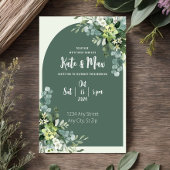 クラシック フローラル ミント 結婚式招待状 招待状