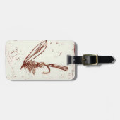 クラシック「ブラウンハレの耳」ウェットフライ荷物タグ ラゲッジタグ (正面横)