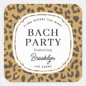 クラシック ブラウン アニマル プリント ブライズパーティー スクエアシール (正面)