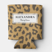 クラシック ブラウン アニマル プリント ブライズ パーティー 缶クーラー (裏面)