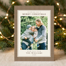 クラシック ブラウン ハウンドトゥース クリスマス 写真