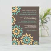 クラシック ブラウン フラワー 春 結婚式 招待状 (スタンド正面)