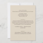 クラシック ブラックとエクリュ モノグラム ウェディング インビテーション (裏面)