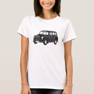 クラシック・ブラックキャブ・ロンドン・レトロフラットデザイン Tシャツ