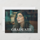 クラシック ブラックフィルムストリップ フォトコラージュ 卒業 招待状 (裏面)