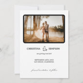 クラシック ブラック オータム リーブス 2 フォト セーブ ザ デート 招待状 (裏面)