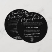 クラシック ブラック キャンドル ケア方法のヒント サンキューカード (正面/裏面)