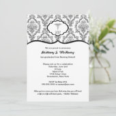 クラシック ブラック ダマスク 看護師卒業 RN BSN 招待状 (スタンド正面)