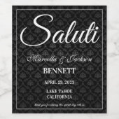 クラシック ブラック パターン ワイン ラベル (シングルラベル)