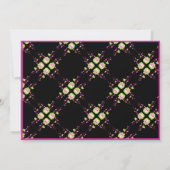 クラシック ブラック＆ピンク スカル ハッピー ハロウィン カード (裏面)