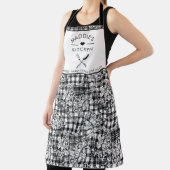 クラシック ブラック&ホワイト オーナメント ハウンドトゥース エプロン (インサイチュ)
