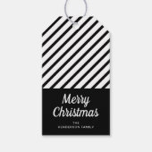 クラシック ブラック ホワイト クリスマス ギフトタグ (正面)