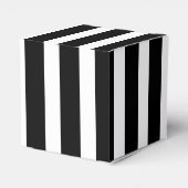 クラシック ブラック＆ホワイト ストライプ ハート 2x2x2 フェイバーボックス (裏面サイド)