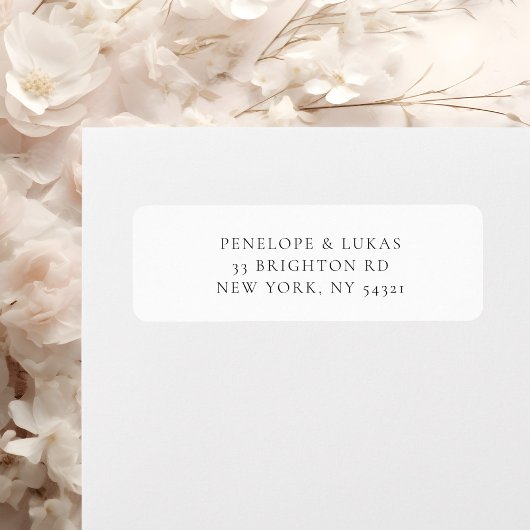 クラシック ブラック＆ホワイト 返送先ラベル ラベル