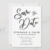 クラシック ブラック＆ホワイト Save the Date 招待状 (正面)