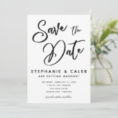 クラシック ブラック＆ホワイト Save the Date 招待状 (スタンド正面)