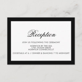 クラシック ブラック ボーダー フォーマル ウェディング レセプション カード