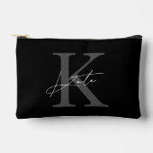 クラシック ブラック モノグラム ブライズメイド ギフト アクセサリーポーチ (正面)