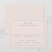 クラシック ブラッシュ ピンク ウェディング RSVP カード (正面/裏面)