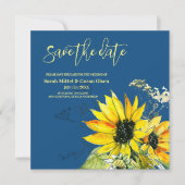 クラシック ブルー ヒマワリ Save The Date セーブザデート (正面)