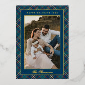 クラシック ブルー プライド ヴィンテージ リース 写真 箔シーズンカード (正面)