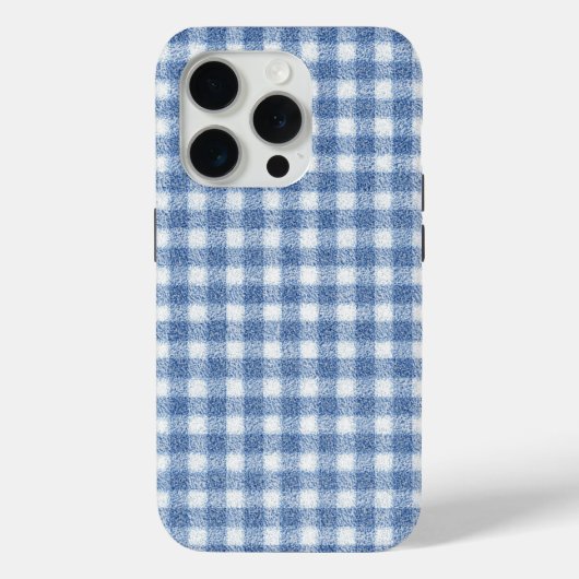 クラシック ブルー&ホワイト ギンガム チェック Case-Mate iPhoneケース (裏面)