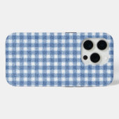 クラシック ブルー&ホワイト ギンガム チェック Case-Mate iPhoneケース (裏面 (横))