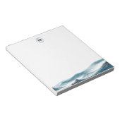 クラシック ブルー ホワイト マウンテンビュー ノートパッド (アングル)