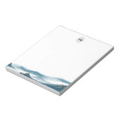 クラシック ブルー ホワイト マウンテンビュー ノートパッド (回転)